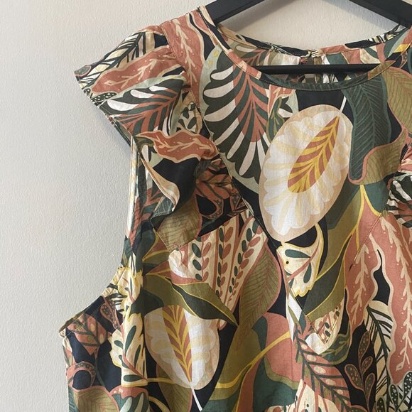 Refashioned Plus Size Upcycled 100% Cotton Multicolour Pattern Dress - Picture 3 of 15